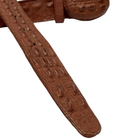 Vintage Crocodile Print Embossed Belt & Buckle - Picture 2 of 6
